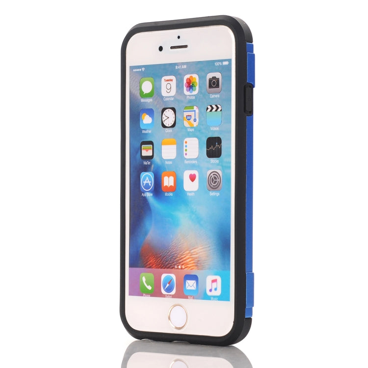For iPhone 6 & 6s TPU + PC Shockproof Protective Back Cover Case with Holder & Card Slots