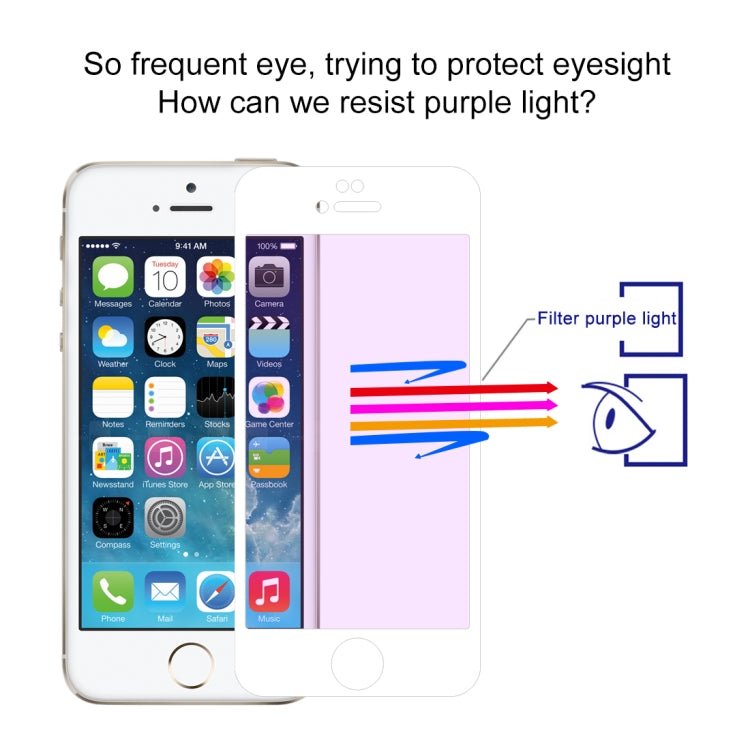 Anti-scratch 9H 10D Full Screen Purple-ray Tempered Glass Film for iPhone 6 & 6S