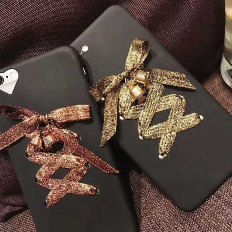 For iPhone 6 & 6s Bell and Bowknot Full Coverage Silicone Protective Back Cover Case