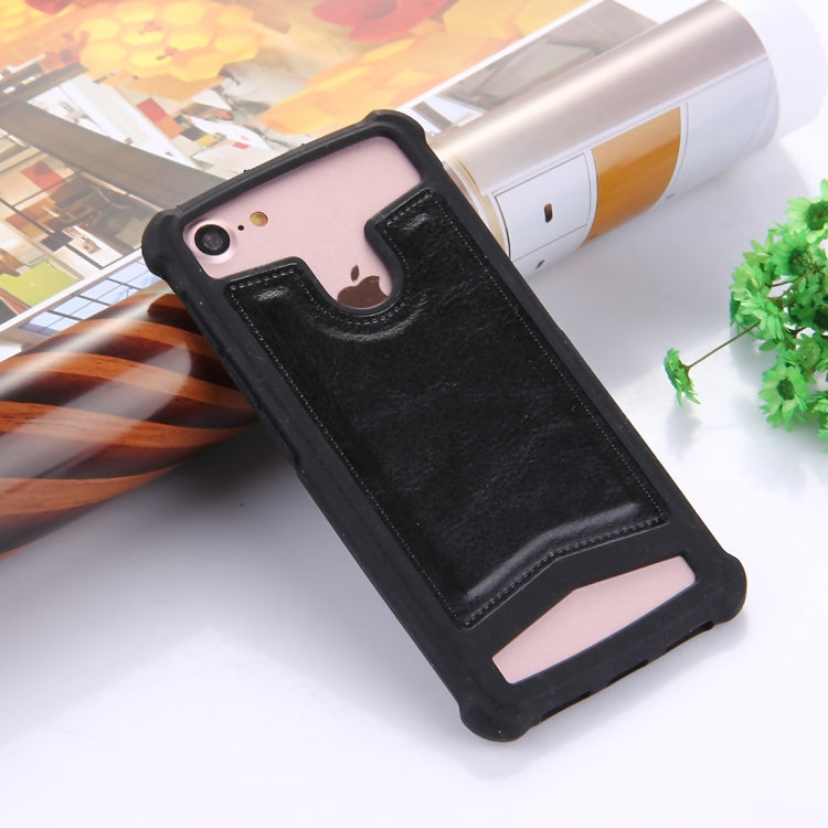 4.5-4.8 inch Universal Crazy Horse Texture PU Leather + Silicone Protective Case for Sony, Blackberry, HTC, Nokia, Blackview, ZTE, iNew, Leagoo, Bluboo and other Smartphones, Size: 14.2x7.4x1cm