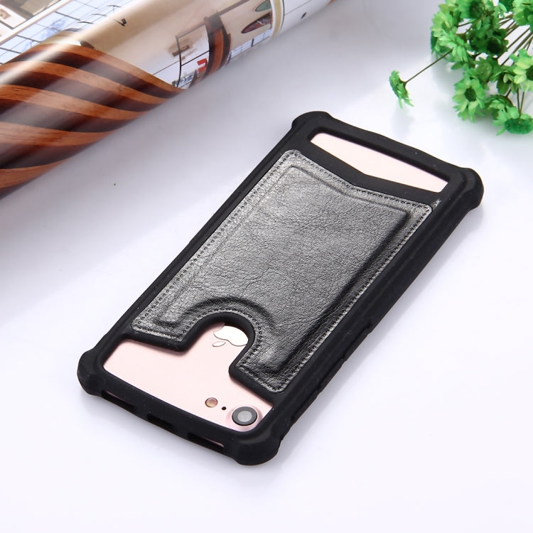 4.5-4.8 inch Universal Crazy Horse Texture PU Leather + Silicone Protective Case for Sony, Blackberry, HTC, Nokia, Blackview, ZTE, iNew, Leagoo, Bluboo and other Smartphones, Size: 14.2x7.4x1cm