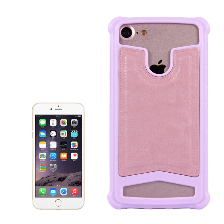4.5-4.8 inch Universal Crazy Horse Texture PU Leather + Silicone Protective Case for Sony, Blackberry, HTC, Nokia, Blackview, ZTE, iNew, Leagoo, Bluboo and other Smartphones, Size: 14.2x7.4x1cm