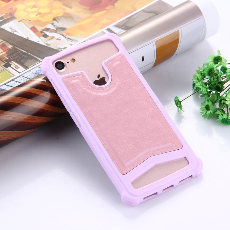 4.5-4.8 inch Universal Crazy Horse Texture PU Leather + Silicone Protective Case for Sony, Blackberry, HTC, Nokia, Blackview, ZTE, iNew, Leagoo, Bluboo and other Smartphones, Size: 14.2x7.4x1cm