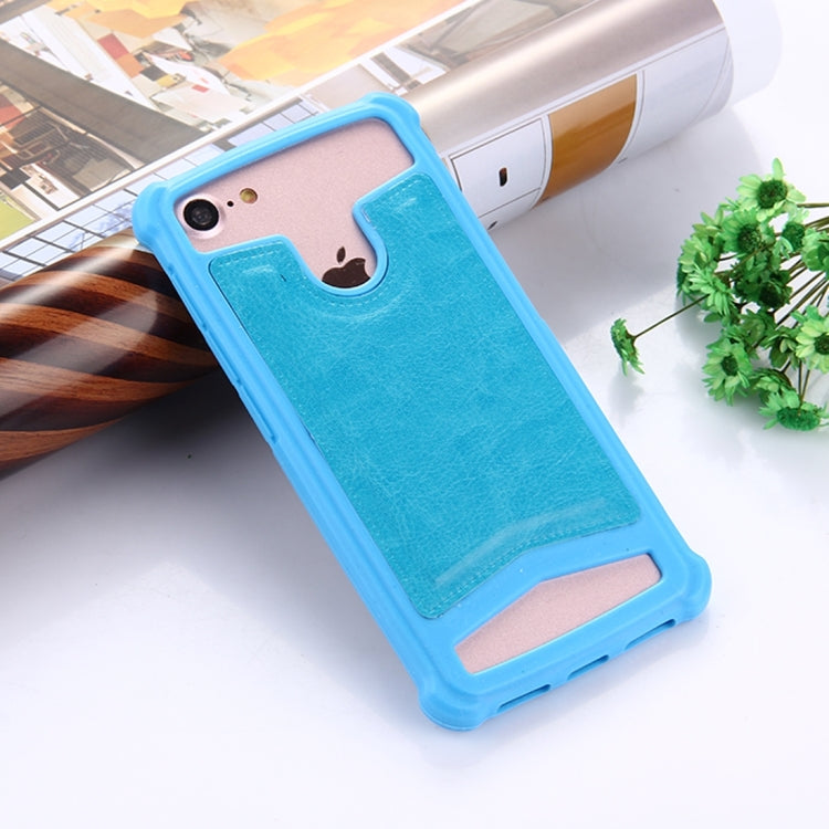 4.5-4.8 inch Universal Crazy Horse Texture PU Leather + Silicone Protective Case for Sony, Blackberry, HTC, Nokia, Blackview, ZTE, iNew, Leagoo, Bluboo and other Smartphones, Size: 14.2x7.4x1cm