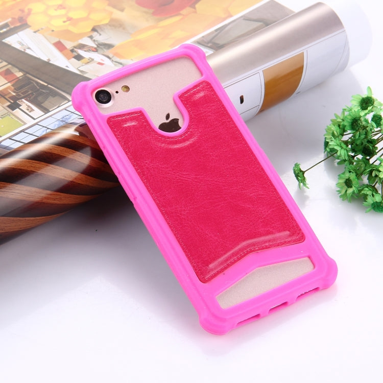 4.5-4.8 inch Universal Crazy Horse Texture PU Leather + Silicone Protective Case for Sony, Blackberry, HTC, Nokia, Blackview, ZTE, iNew, Leagoo, Bluboo and other Smartphones, Size: 14.2x7.4x1cm