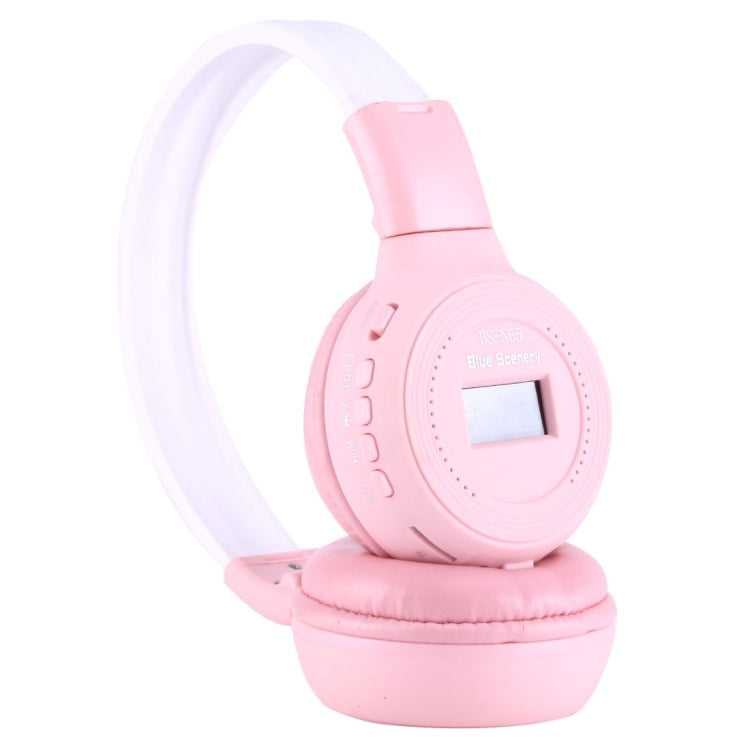 BS-N65 Headband Folding Stereo HiFi Wireless Headphone Headset with LCD Screen & TF Card Slot & LED Indicator Light & FM Function