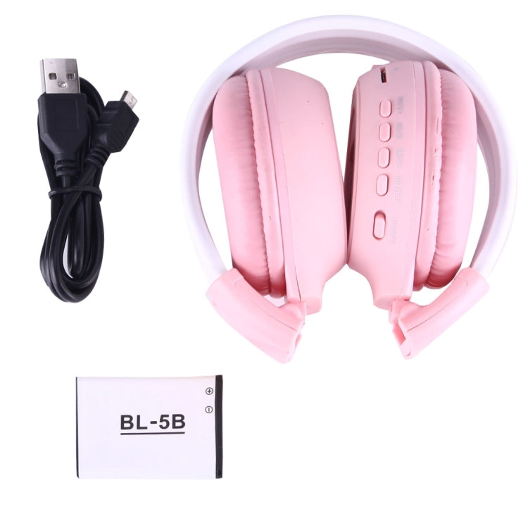 BS-N65 Headband Folding Stereo HiFi Wireless Headphone Headset with LCD Screen & TF Card Slot & LED Indicator Light & FM Function