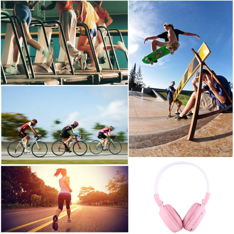 BS-N65 Headband Folding Stereo HiFi Wireless Headphone Headset with LCD Screen & TF Card Slot & LED Indicator Light & FM Function
