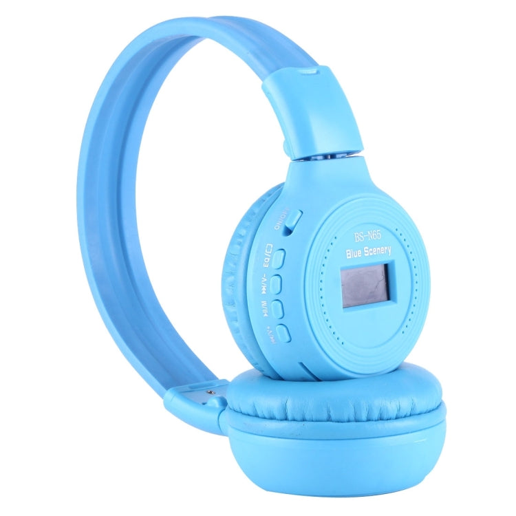 BS-N65 Headband Folding Stereo HiFi Wireless Headphone Headset with LCD Screen & TF Card Slot & LED Indicator Light & FM Function