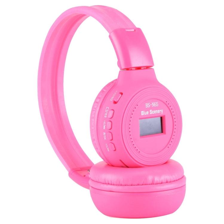 BS-N65 Headband Folding Stereo HiFi Wireless Headphone Headset with LCD Screen & TF Card Slot & LED Indicator Light & FM Function