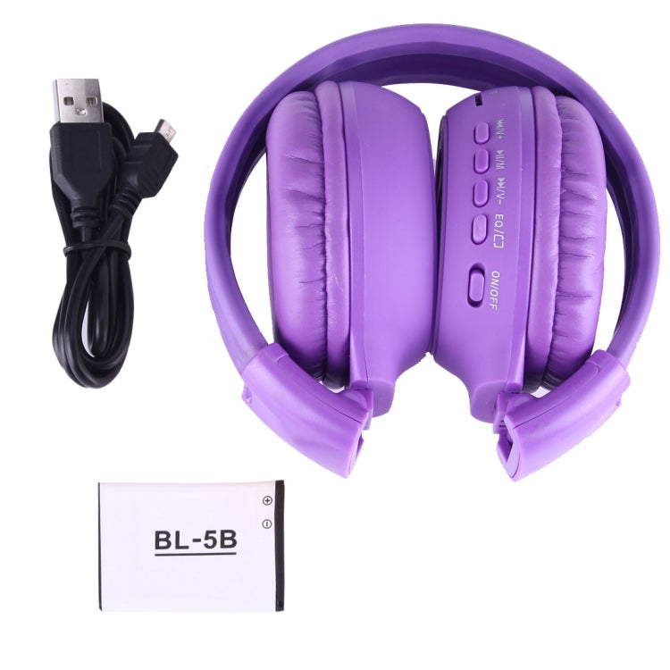 BS-N65 Headband Folding Stereo HiFi Wireless Headphone Headset with LCD Screen & TF Card Slot & LED Indicator Light & FM Function