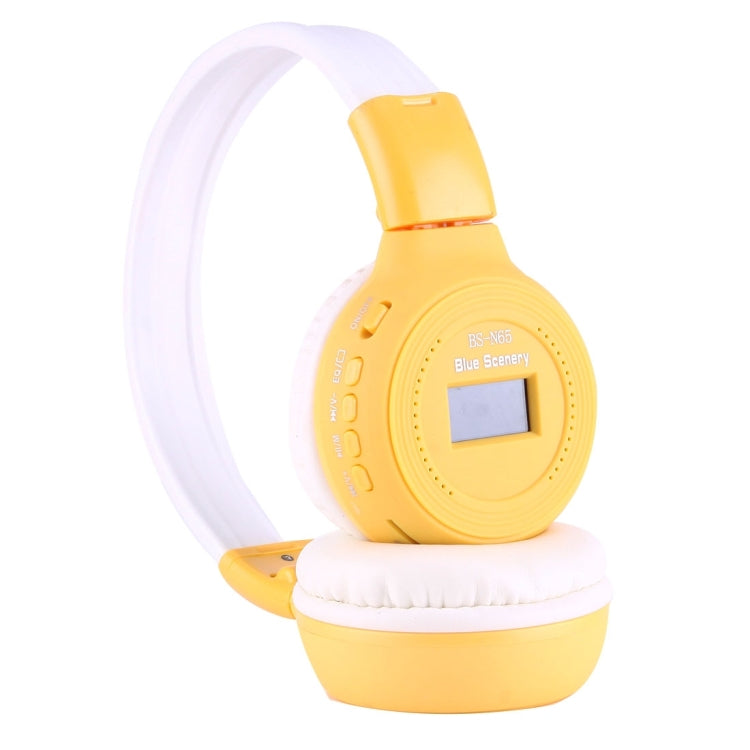 BS-N65 Headband Folding Stereo HiFi Wireless Headphone Headset with LCD Screen & TF Card Slot & LED Indicator Light & FM Function