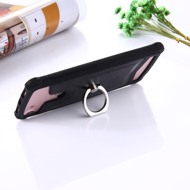 4.5-4.8 inch Universal Crazy Horse Texture PU Leather + Silicone Protective Case with Holder for Sony, Blackberry, HTC, Nokia, Blackview, ZTE, iNew, Leagoo, Bluboo and other Smartphones, Size: 14.2x7.4x1cm