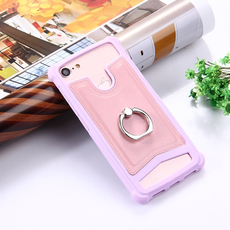 4.5-4.8 inch Universal Crazy Horse Texture PU Leather + Silicone Protective Case with Holder for Sony, Blackberry, HTC, Nokia, Blackview, ZTE, iNew, Leagoo, Bluboo and other Smartphones, Size: 14.2x7.4x1cm