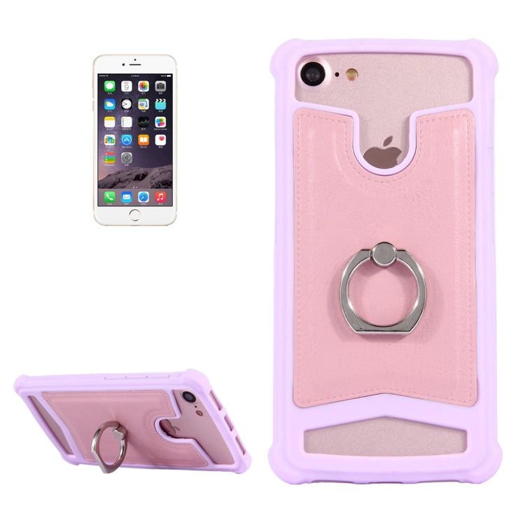 4.5-4.8 inch Universal Crazy Horse Texture PU Leather + Silicone Protective Case with Holder for Sony, Blackberry, HTC, Nokia, Blackview, ZTE, iNew, Leagoo, Bluboo and other Smartphones, Size: 14.2x7.4x1cm