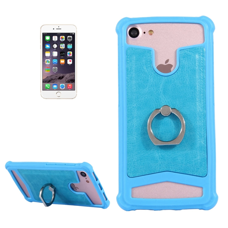 4.5-4.8 inch Universal Crazy Horse Texture PU Leather + Silicone Protective Case with Holder for Sony, Blackberry, HTC, Nokia, Blackview, ZTE, iNew, Leagoo, Bluboo and other Smartphones, Size: 14.2x7.4x1cm