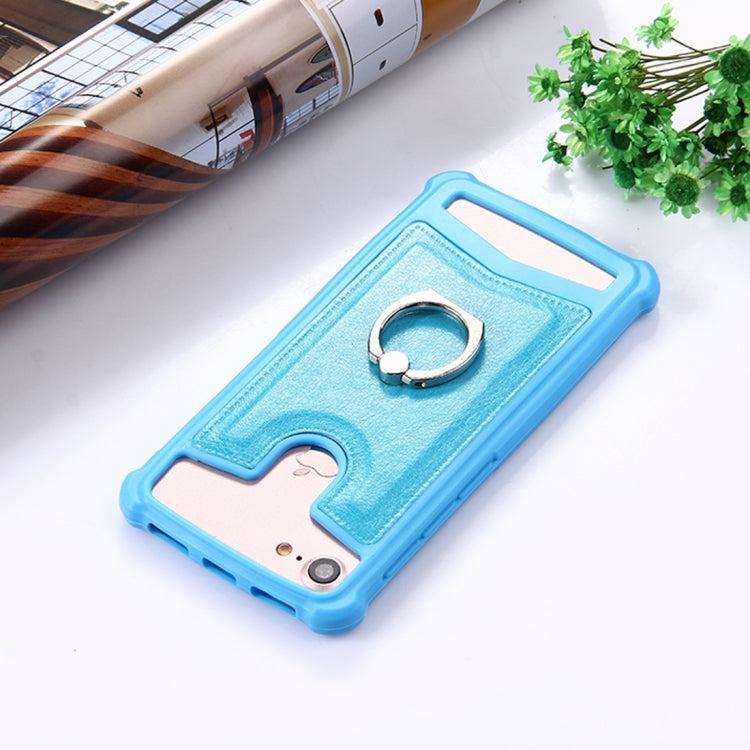 4.5-4.8 inch Universal Crazy Horse Texture PU Leather + Silicone Protective Case with Holder for Sony, Blackberry, HTC, Nokia, Blackview, ZTE, iNew, Leagoo, Bluboo and other Smartphones, Size: 14.2x7.4x1cm