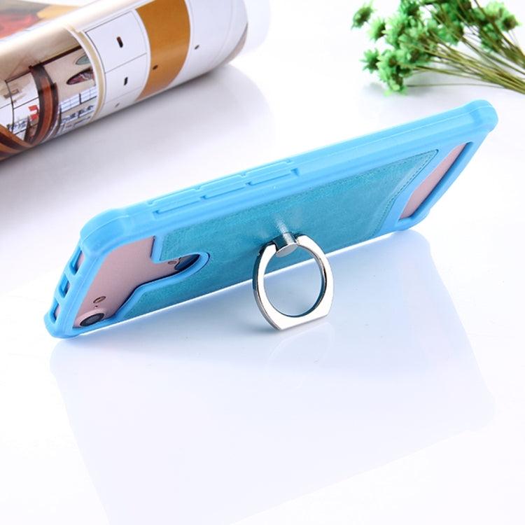 4.5-4.8 inch Universal Crazy Horse Texture PU Leather + Silicone Protective Case with Holder for Sony, Blackberry, HTC, Nokia, Blackview, ZTE, iNew, Leagoo, Bluboo and other Smartphones, Size: 14.2x7.4x1cm