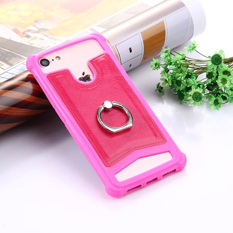 4.5-4.8 inch Universal Crazy Horse Texture PU Leather + Silicone Protective Case with Holder for Sony, Blackberry, HTC, Nokia, Blackview, ZTE, iNew, Leagoo, Bluboo and other Smartphones, Size: 14.2x7.4x1cm