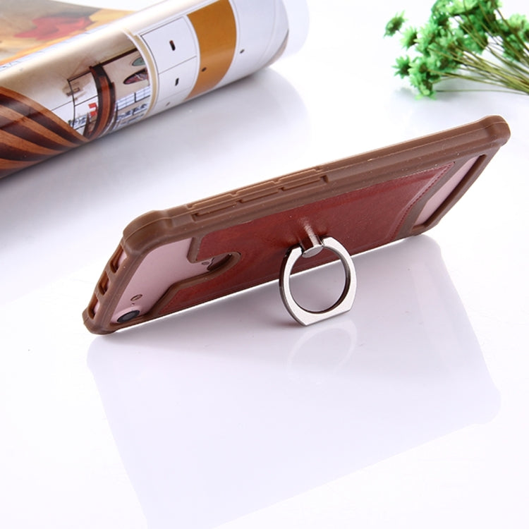 4.5-4.8 inch Universal Crazy Horse Texture PU Leather + Silicone Protective Case with Holder for Sony, Blackberry, HTC, Nokia, Blackview, ZTE, iNew, Leagoo, Bluboo and other Smartphones, Size: 14.2x7.4x1cm