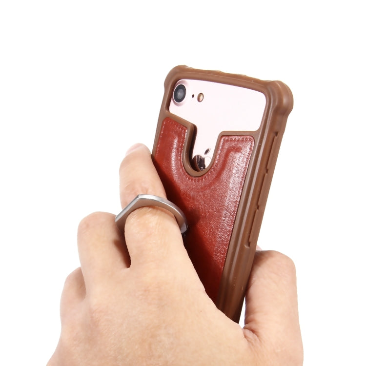 4.5-4.8 inch Universal Crazy Horse Texture PU Leather + Silicone Protective Case with Holder for Sony, Blackberry, HTC, Nokia, Blackview, ZTE, iNew, Leagoo, Bluboo and other Smartphones, Size: 14.2x7.4x1cm