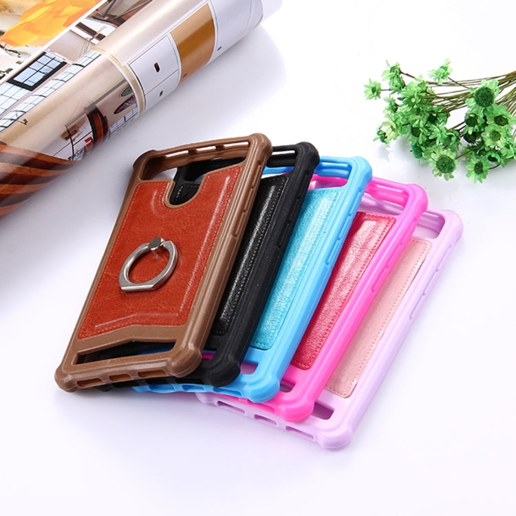4.5-4.8 inch Universal Crazy Horse Texture PU Leather + Silicone Protective Case with Holder for Sony, Blackberry, HTC, Nokia, Blackview, ZTE, iNew, Leagoo, Bluboo and other Smartphones, Size: 14.2x7.4x1cm