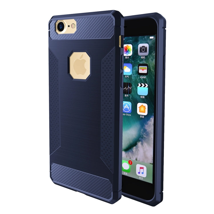 For iPhone 6 & 6s Brushed Carbon Fiber Texture Shockproof TPU Protective Cover Case