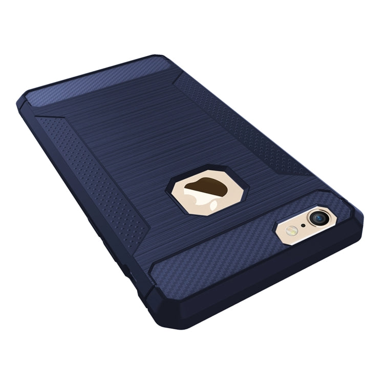 For iPhone 6 & 6s Brushed Carbon Fiber Texture Shockproof TPU Protective Cover Case