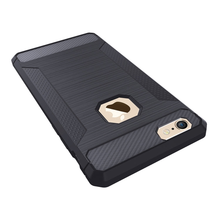 For iPhone 6 & 6s Brushed Carbon Fiber Texture Shockproof TPU Protective Cover Case