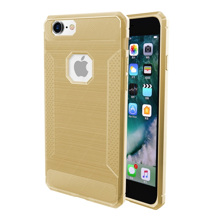 For iPhone 6 & 6s Brushed Carbon Fiber Texture Shockproof TPU Protective Cover Case