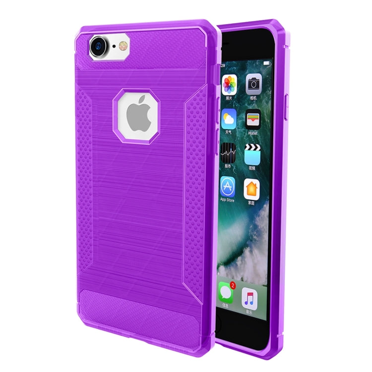 For iPhone 6 & 6s Brushed Carbon Fiber Texture Shockproof TPU Protective Cover Case