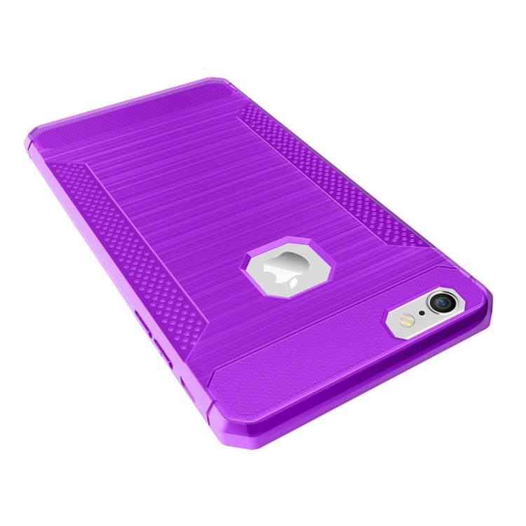 For iPhone 6 & 6s Brushed Carbon Fiber Texture Shockproof TPU Protective Cover Case