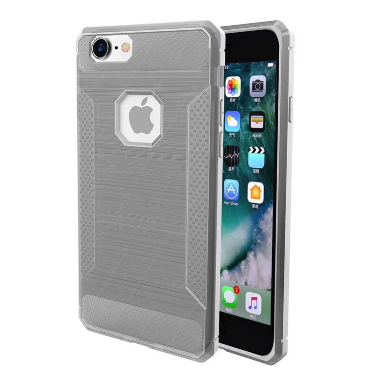 For iPhone 6 & 6s Brushed Carbon Fiber Texture Shockproof TPU Protective Cover Case