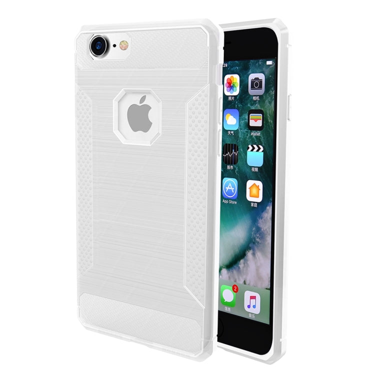 For iPhone 6 & 6s Brushed Carbon Fiber Texture Shockproof TPU Protective Cover Case
