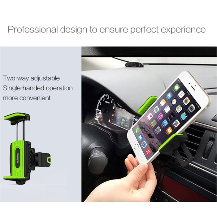 IDMIX M01 Universal Perfume Groove Car Air Vent Mount Phone Navigation Holder(Black + Green), For iPhone, Samsung, Sony, Huawei, Xiaomi and Other Smartphones
