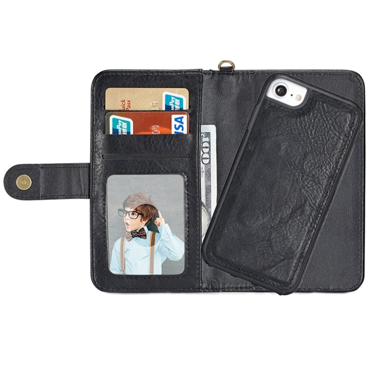 For iPhone 6 & 6s PU Detachable Horizontal Flip Protective Leather Case with Card Slots & Wallet & Photo Frame