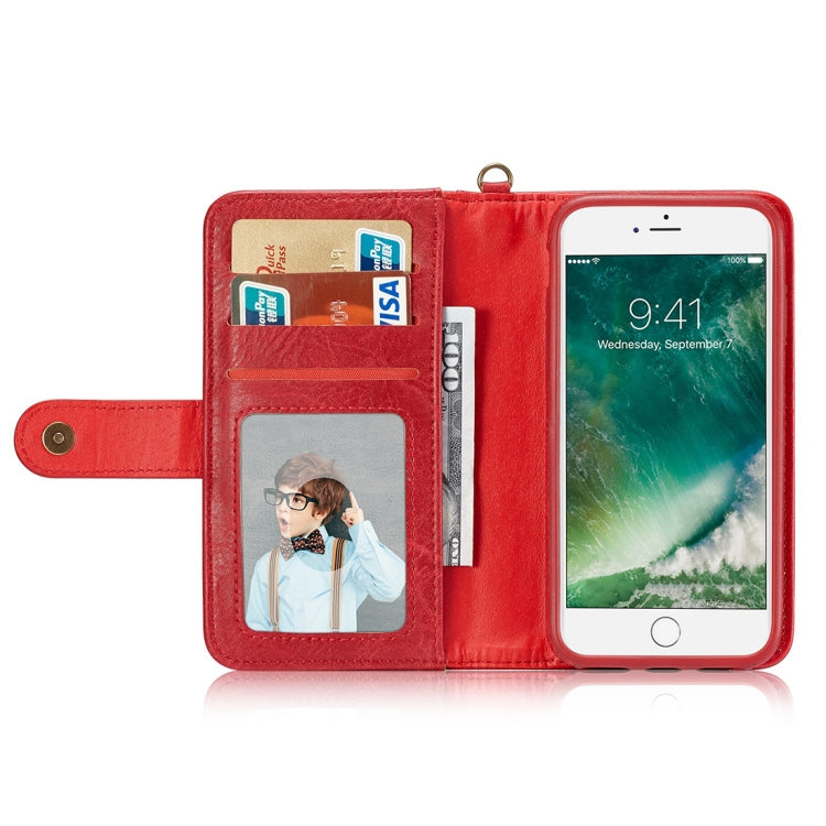 For iPhone 6 & 6s PU Detachable Horizontal Flip Protective Leather Case with Card Slots & Wallet & Photo Frame