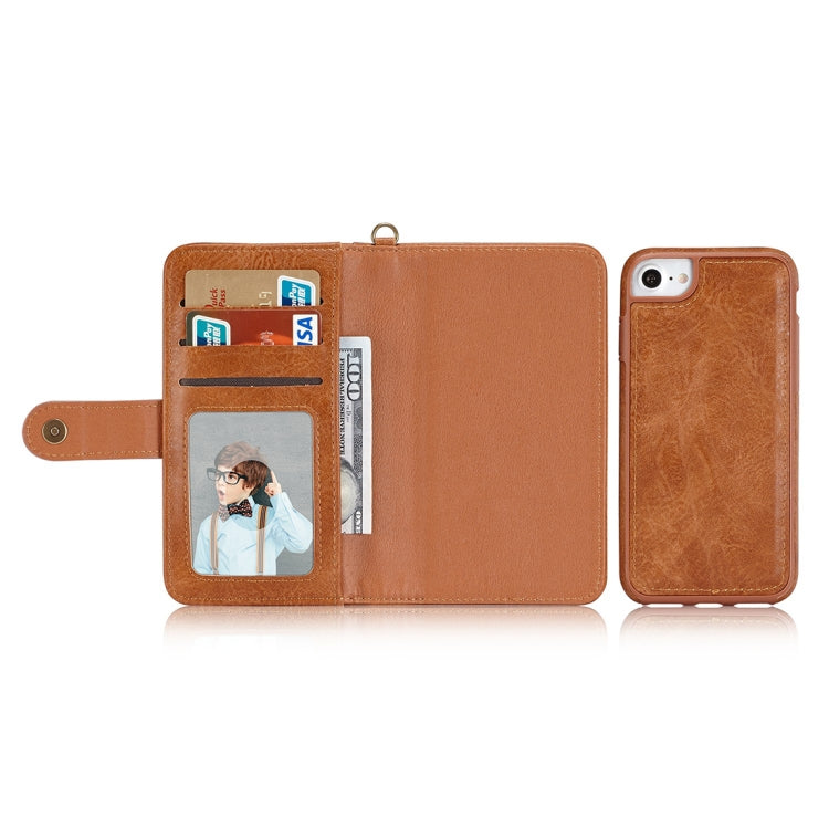 For iPhone 6 & 6s PU Detachable Horizontal Flip Protective Leather Case with Card Slots & Wallet & Photo Frame