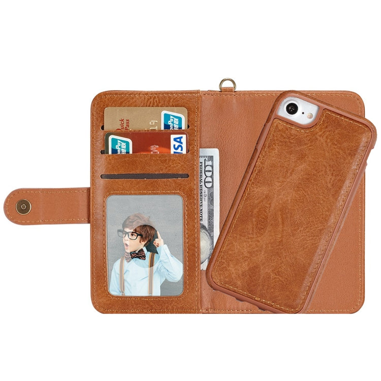 For iPhone 6 & 6s PU Detachable Horizontal Flip Protective Leather Case with Card Slots & Wallet & Photo Frame
