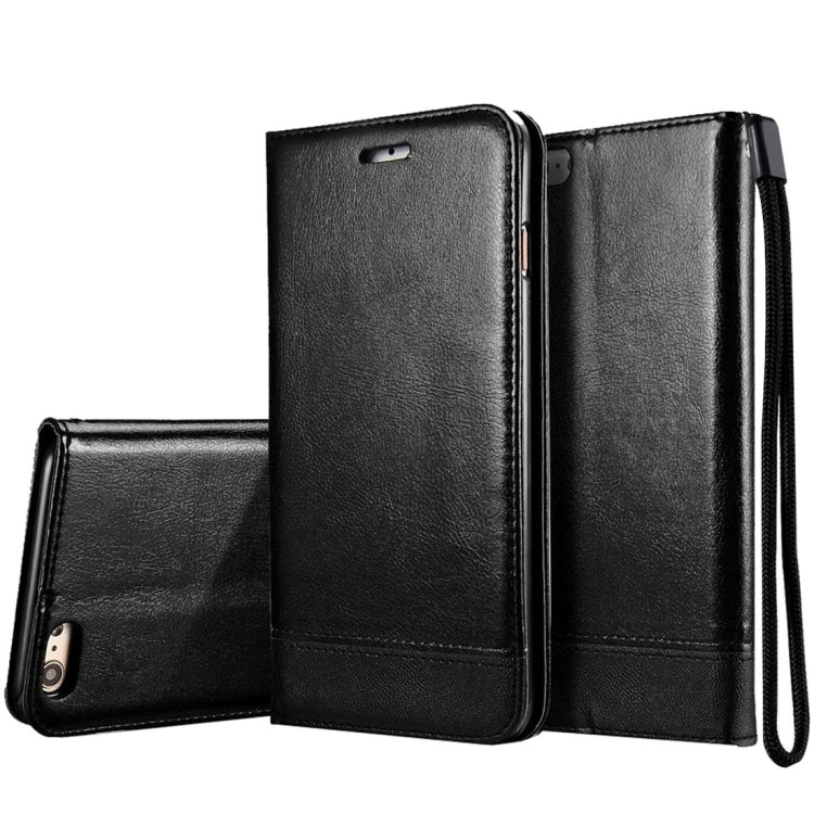 For iPhone 6 & 6s Double-sided Absorption Splicing Horizontal Flip Leather Case with Holder & Card Slots & Lanyard