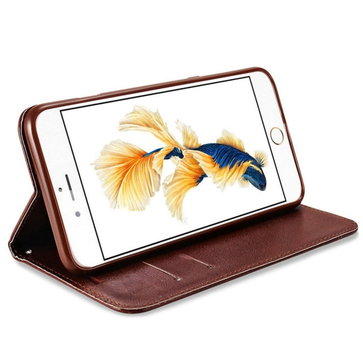 For iPhone 6 & 6s Double-sided Absorption Splicing Horizontal Flip Leather Case with Holder & Card Slots & Lanyard