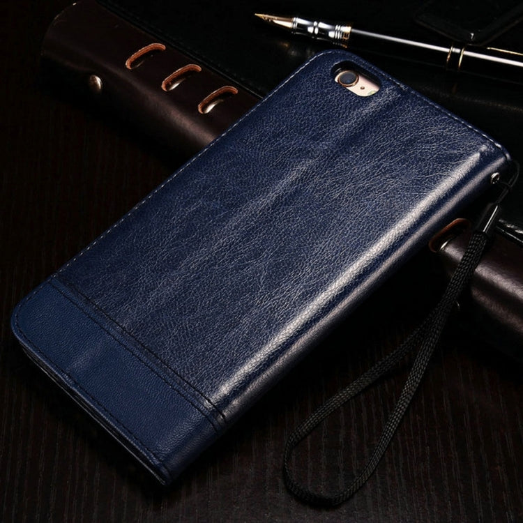 For iPhone 6 & 6s Double-sided Absorption Splicing Horizontal Flip Leather Case with Holder & Card Slots & Lanyard