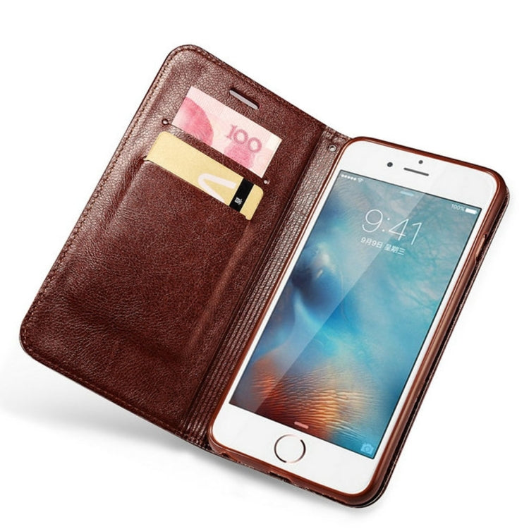 For iPhone 6 & 6s Double-sided Absorption Splicing Horizontal Flip Leather Case with Holder & Card Slots & Lanyard