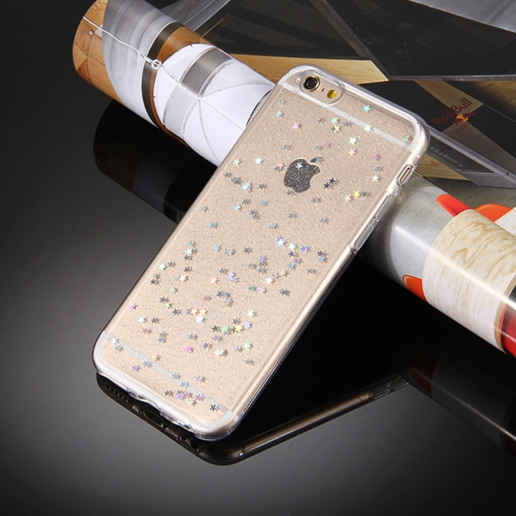 For iPhone 6 & 6s Transparent Stars Glitter Powder Soft TPU Protective Case