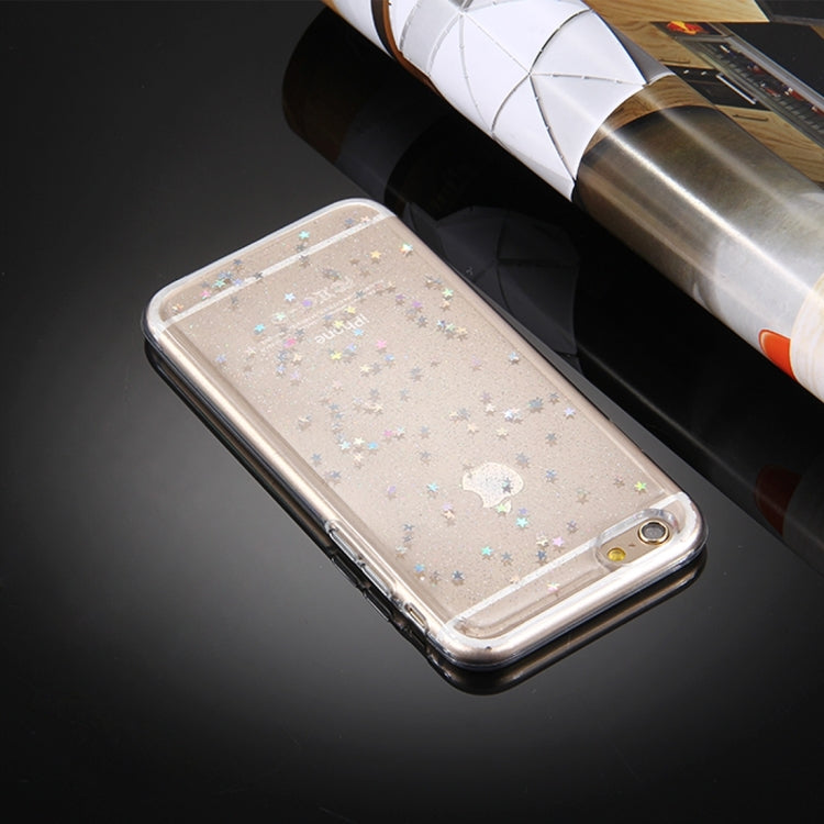 For iPhone 6 & 6s Transparent Stars Glitter Powder Soft TPU Protective Case