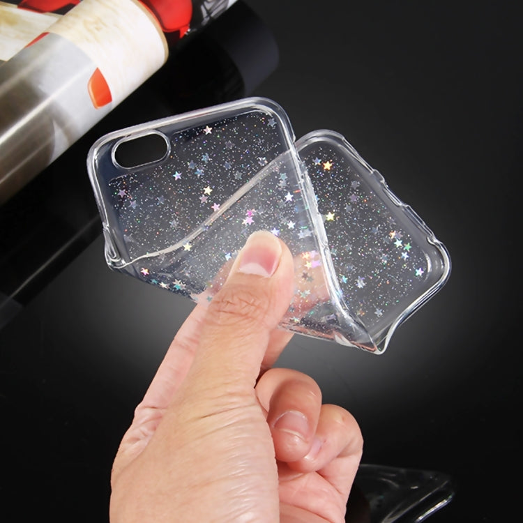 For iPhone 6 & 6s Transparent Stars Glitter Powder Soft TPU Protective Case