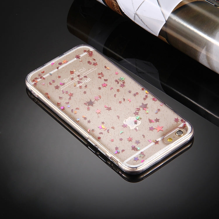 For iPhone 6 & 6s Transparent Stars Moon Glitter Powder Soft TPU Protective Case