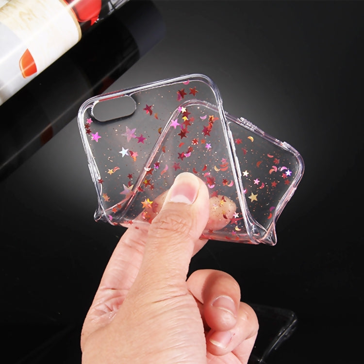 For iPhone 6 & 6s Transparent Stars Moon Glitter Powder Soft TPU Protective Case