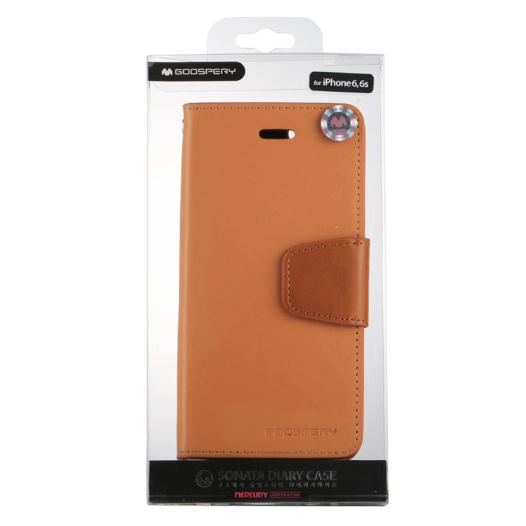 GOOSPERY SONATA DIARY Series for iPhone 6 & 6s Horizontal Flip Leather Case with Holder & Card Slots & Wallet