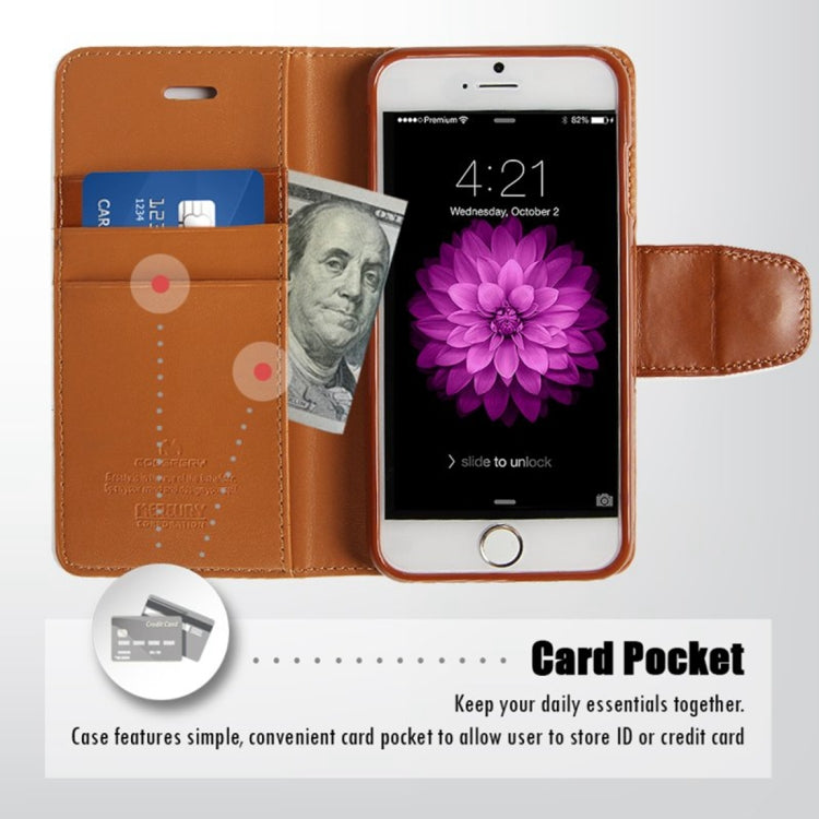 GOOSPERY SONATA DIARY Series for iPhone 6 & 6s Horizontal Flip Leather Case with Holder & Card Slots & Wallet